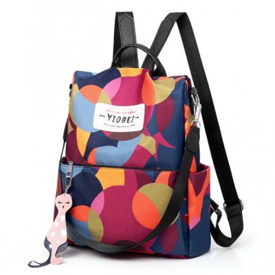 AntiTheft Oxford Rucksack School College Bag Colorful Printing Backpack Lightweight Shoulder Bag Multifunction Satchel For Women