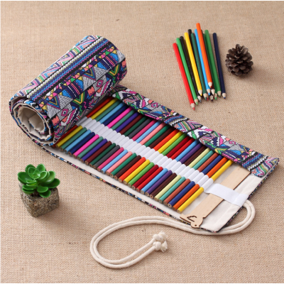 National Style Cotton Canvas Art Sketching Drawing Pencil Set Bag